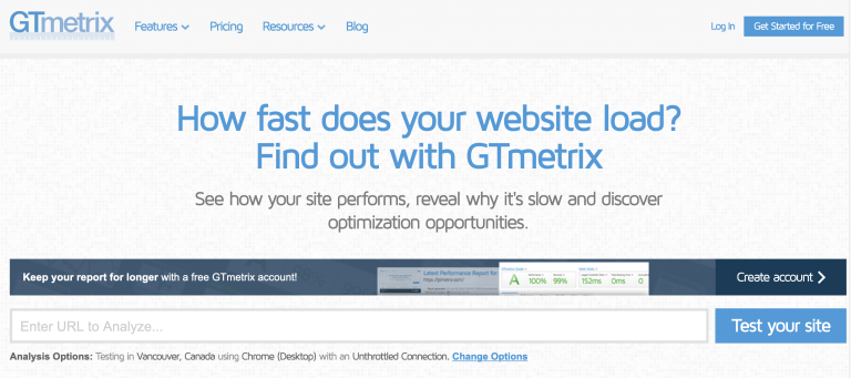 אופטימיזציה לאתרים עם GTmetrix